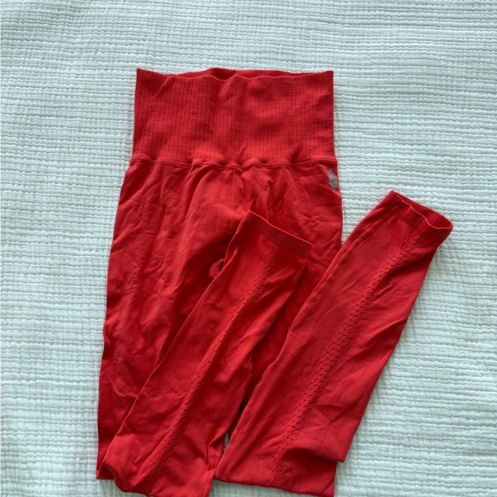 pink High-Rise 7/8 Good Karma leggings - Free People